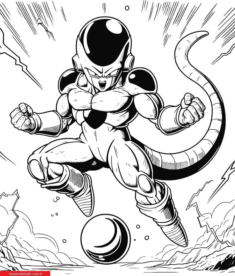 Dragon Ball Z boyama sayfası – yaratıcılık, eğlenceli etkinlik