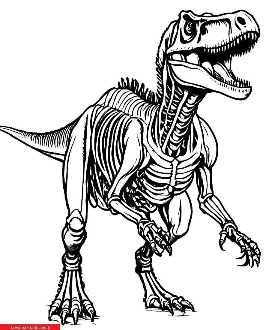 T-rex boyama sayfası – boyama etkinliği, çocuk aktivitesi