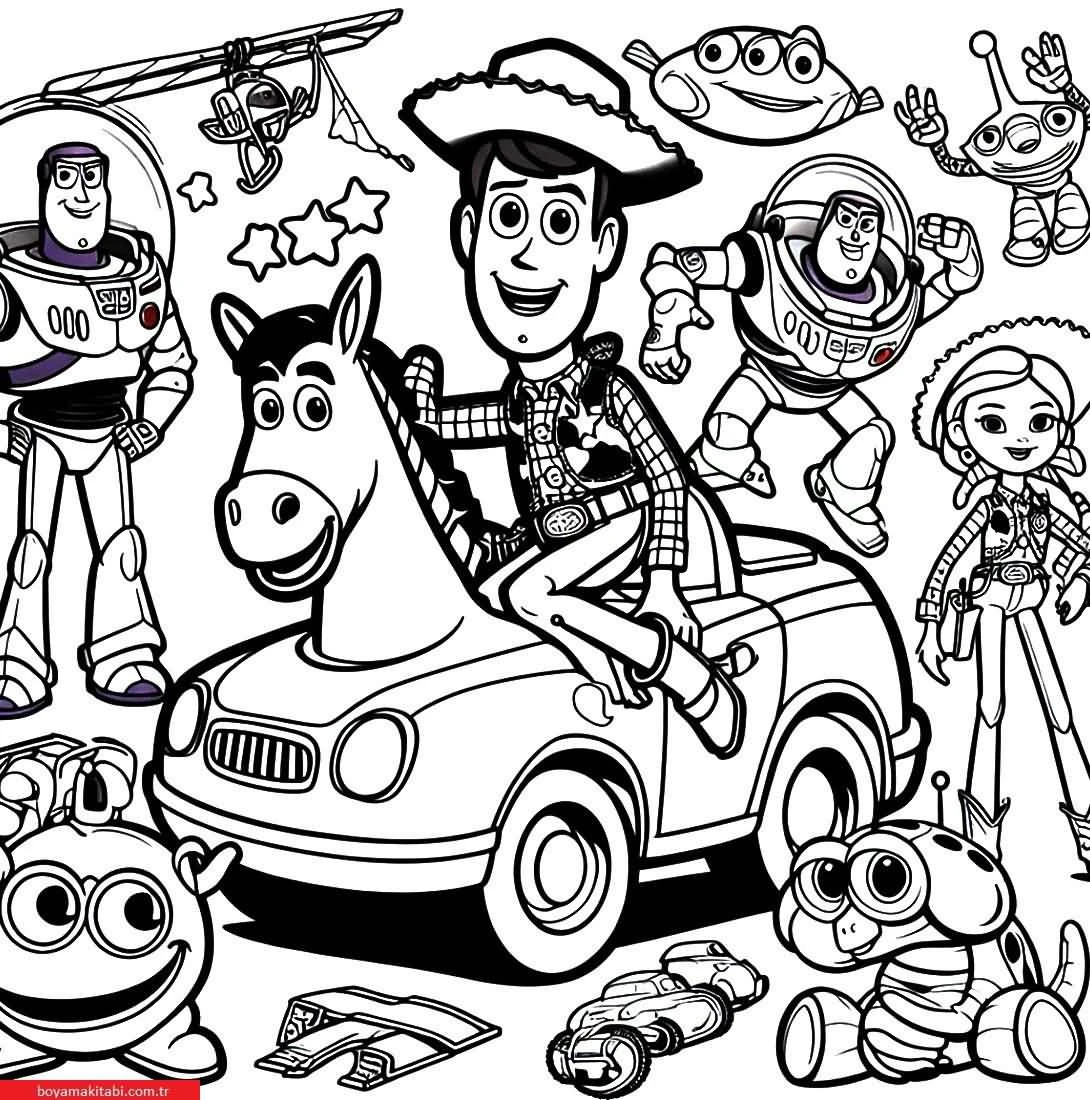 Toy Story boyama sayfası – el becerilerini geliştirir, boyama çalışması