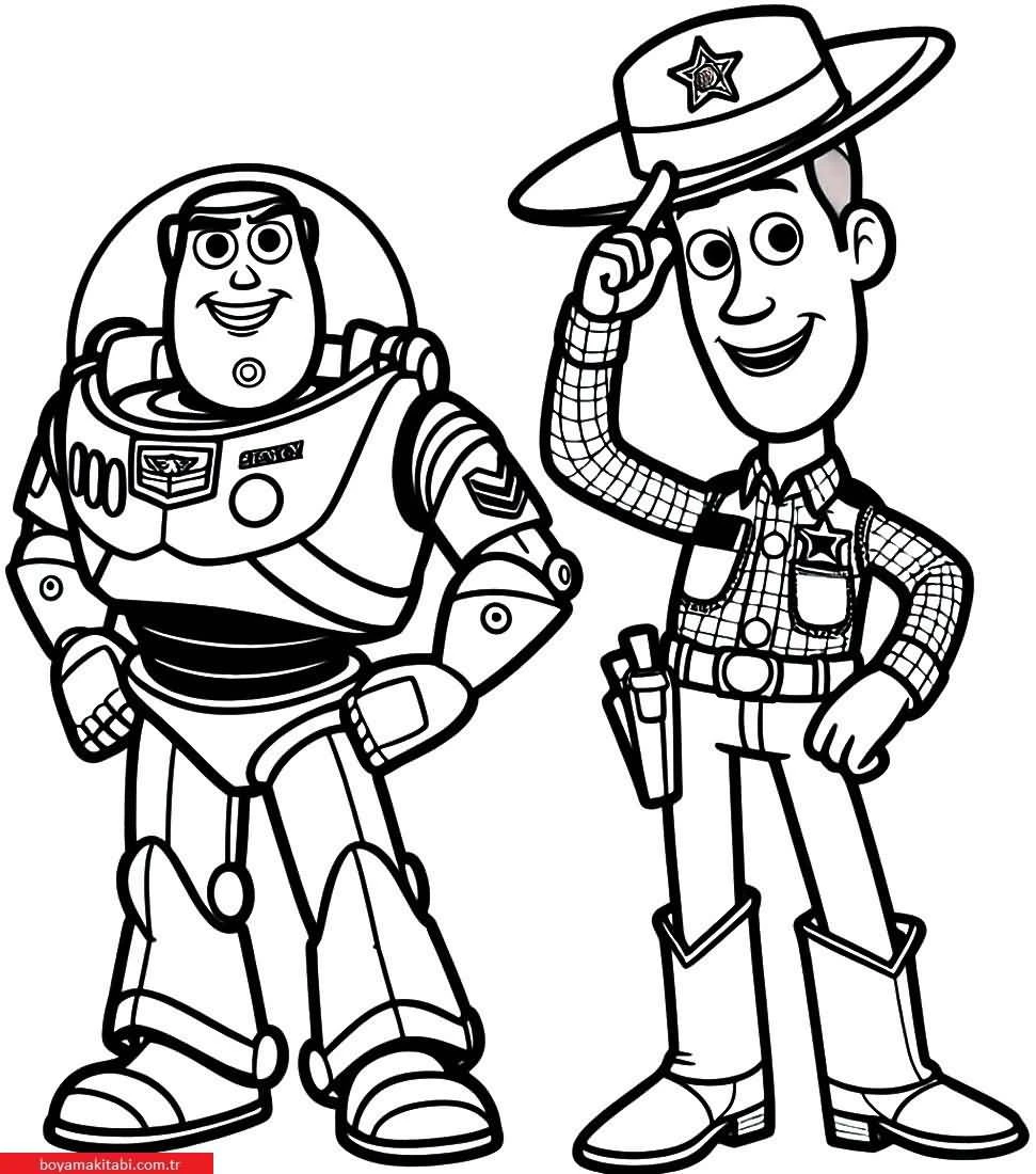 Toy Story boyama sayfası – çocuklar için, çizgi film temalı