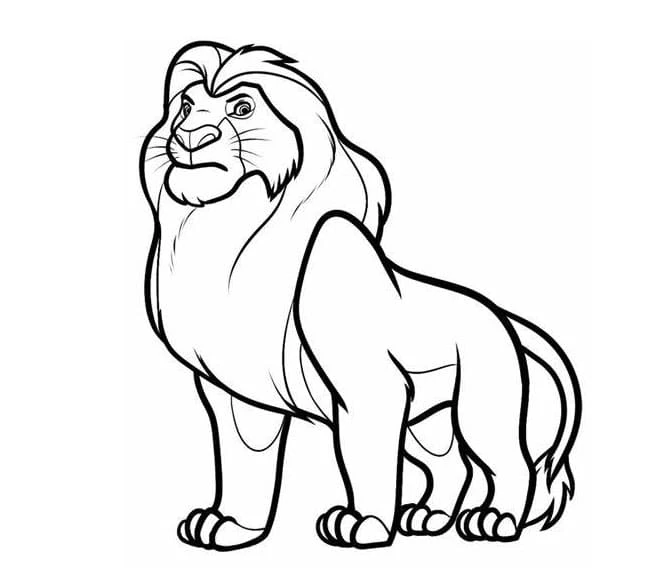 Aslan boyama sayfası – çocuk aktivitesi, PDF indir