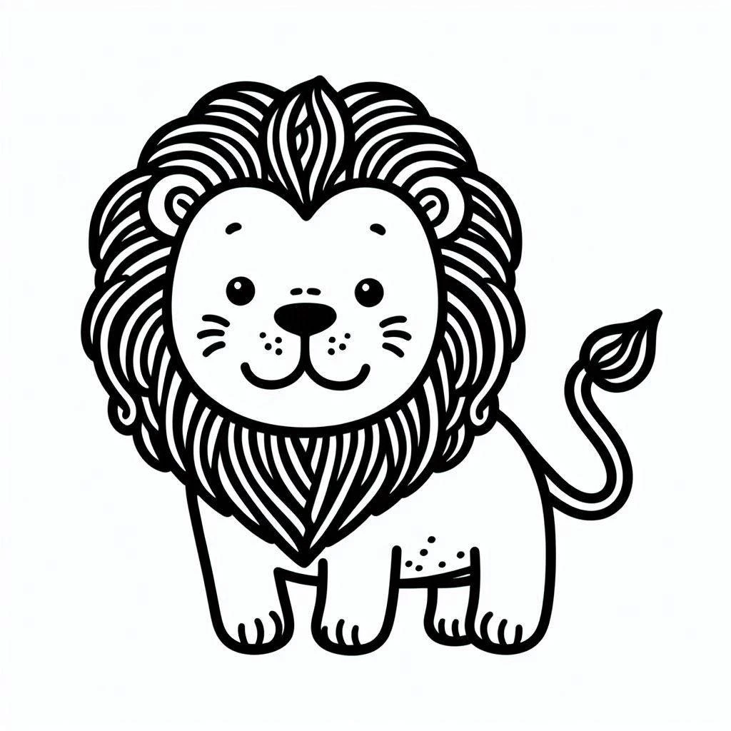 Aslan boyama sayfası – eğitici aktivite, yaratıcılık