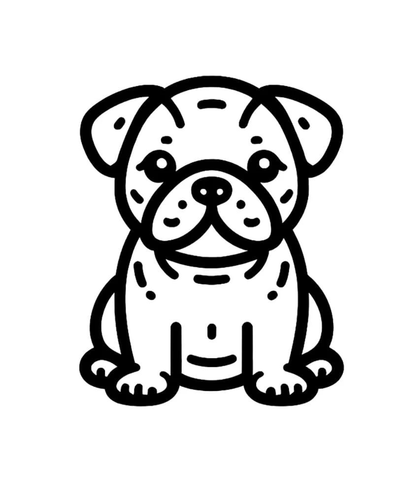 Buldog boyama sayfası – yaratıcılık, eğlenceli etkinlik
