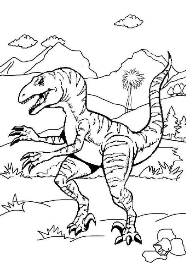 Dinozor boyama sayfası – çocuk aktivitesi, PDF indir