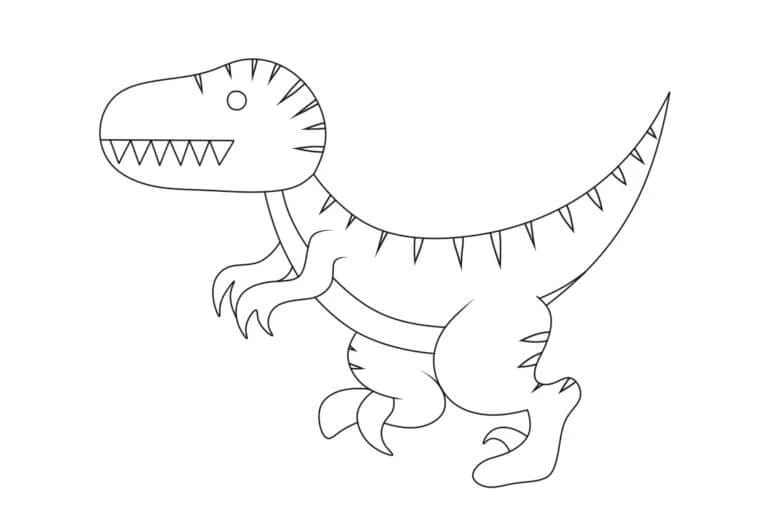 Dinozor boyama sayfası – sanatsal çalışma, çocuklar için