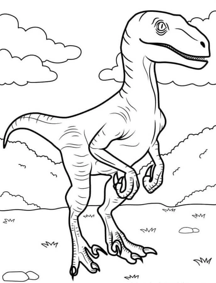 Dinozor boyama sayfası – sevimli karakter, sanatsal çalışma