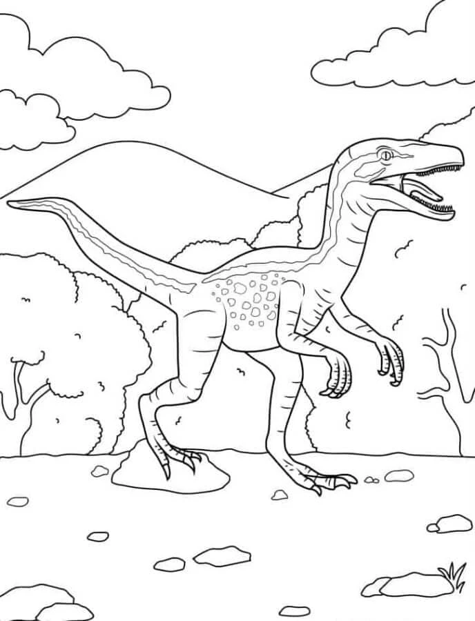 Dinozor boyama sayfası – çizgi film temalı, basit çizim