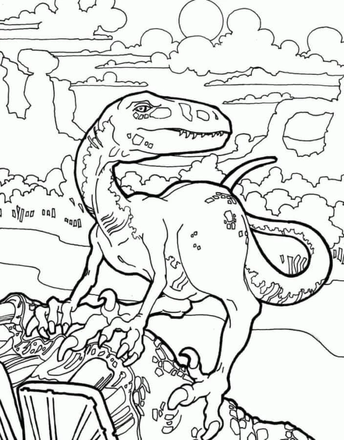 Dinozor boyama sayfası – sanatsal çalışma, çocuklar için