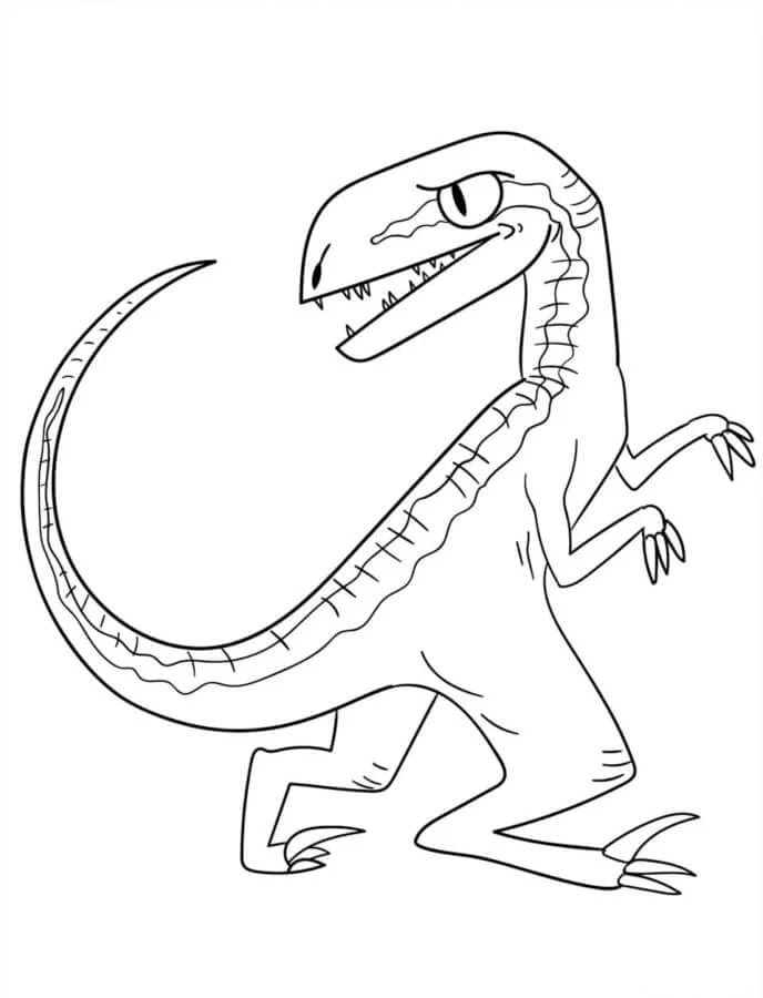 Dinozor boyama sayfası – PDF indir, sevimli karakter