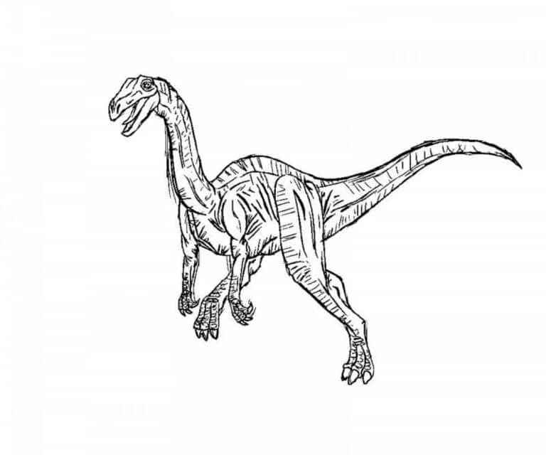 Dinozor boyama sayfası – kolay boyama, eğitici aktivite