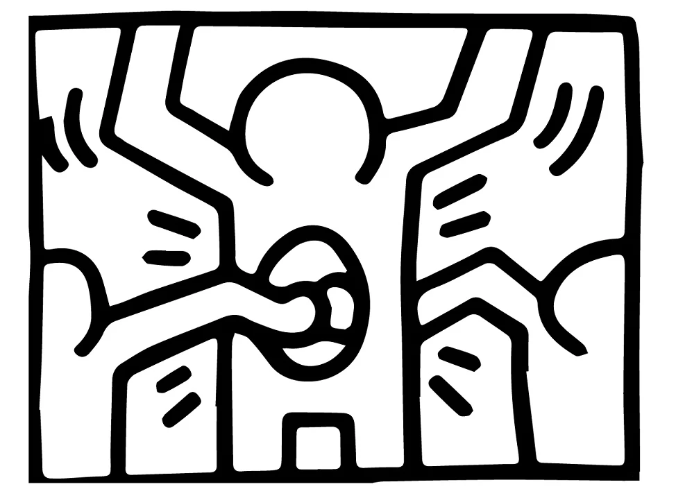 Keith Haring boyama sayfası – yaratıcılığı geliştirir, keyifli zaman