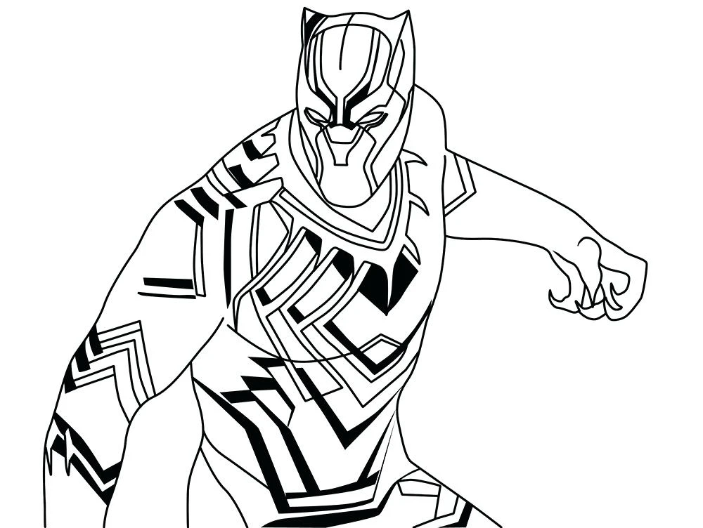 Kara Panter (Black Panther) boyama sayfası – boyama çalışması, yaratıcılığı geliştirir