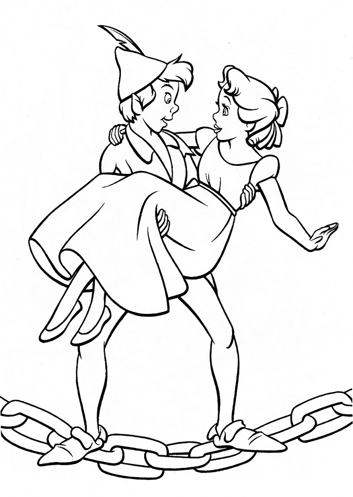 Peter Pan boyama sayfası – okul öncesi, evde etkinlik