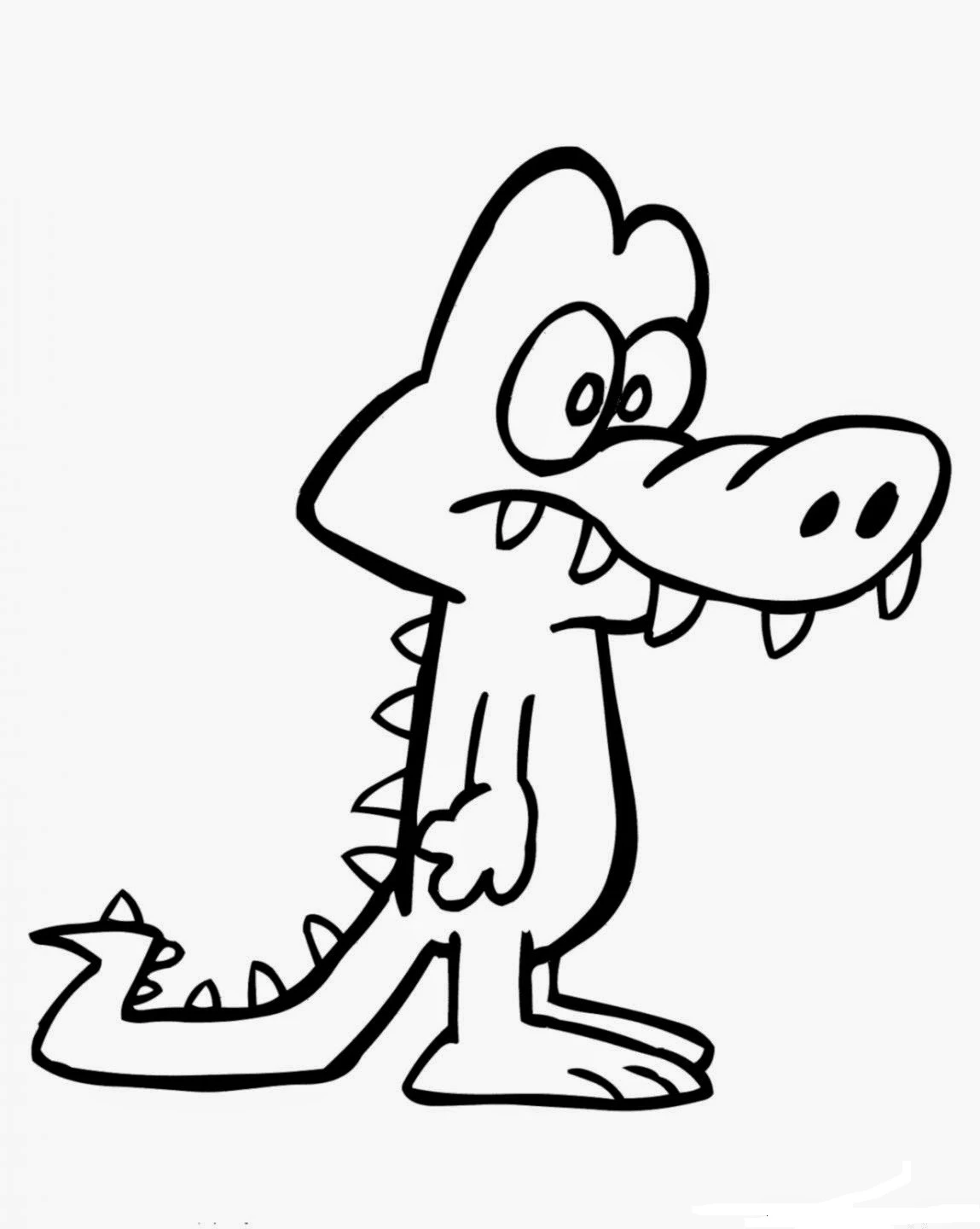 Alligator boyama sayfası – evde etkinlik, ücretsiz yazdır