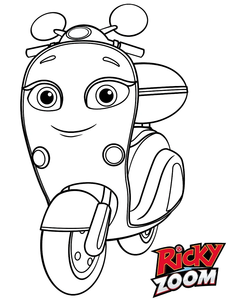 Ricky Zoom boyama sayfası – basit çizim, kolay boyama