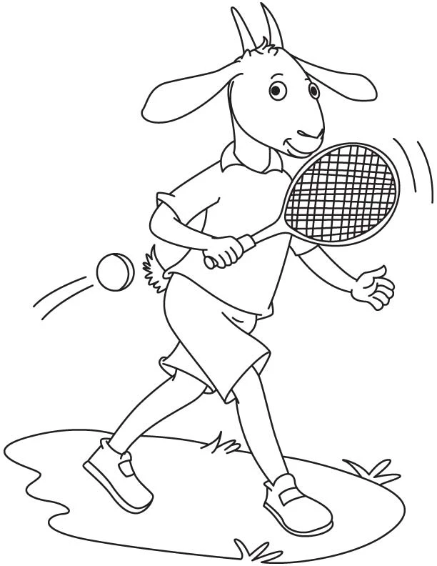 Tenis boyama sayfası – çocuk aktivitesi, PDF indir