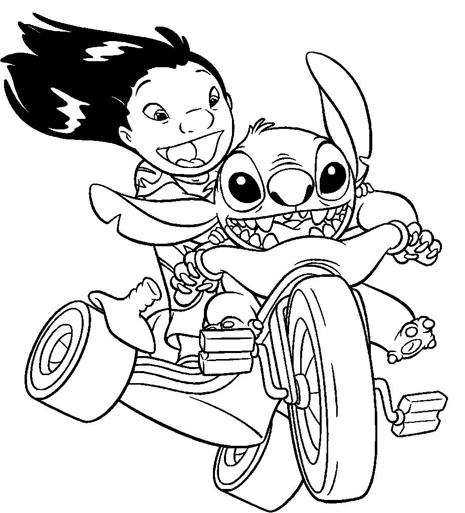 Lilo & Stitch boyama sayfası – çizgi film temalı, basit çizim
