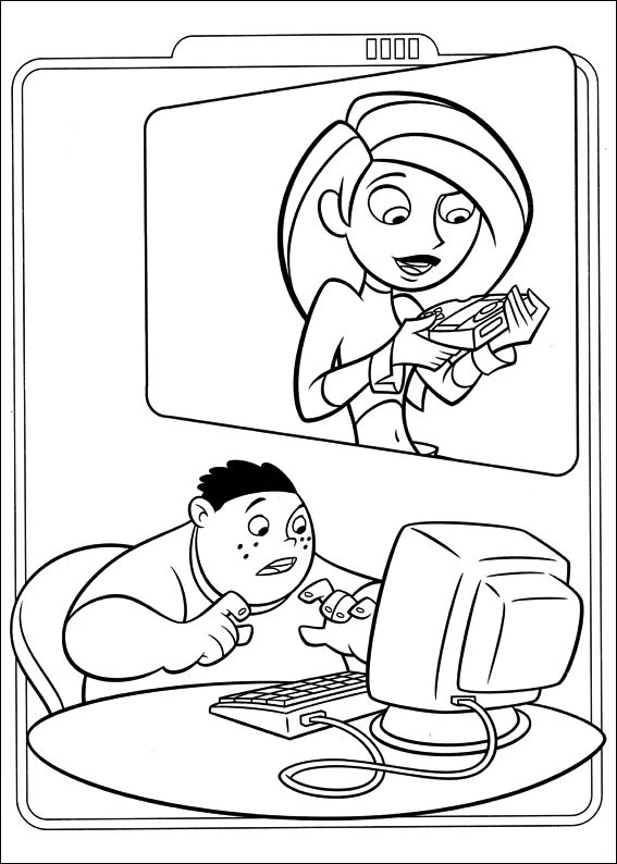 Kim Possible boyama sayfası – evde etkinlik, ücretsiz yazdır