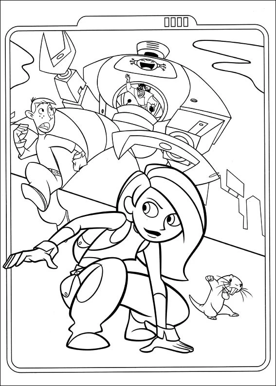 Kim Possible boyama sayfası – eğlenceli etkinlik, el becerilerini geliştirir