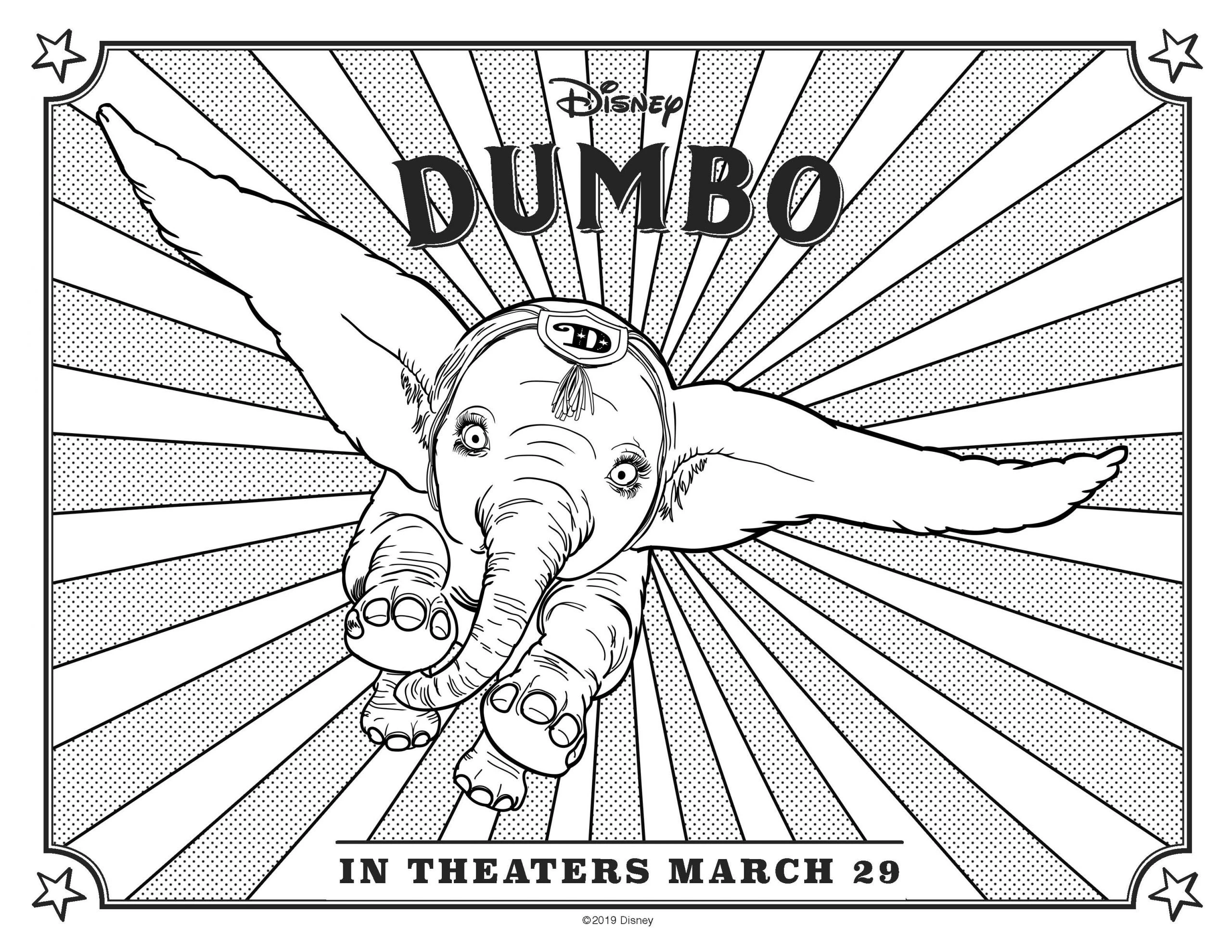 Dumbo boyama sayfası – keyifli zaman, renkli çizimler