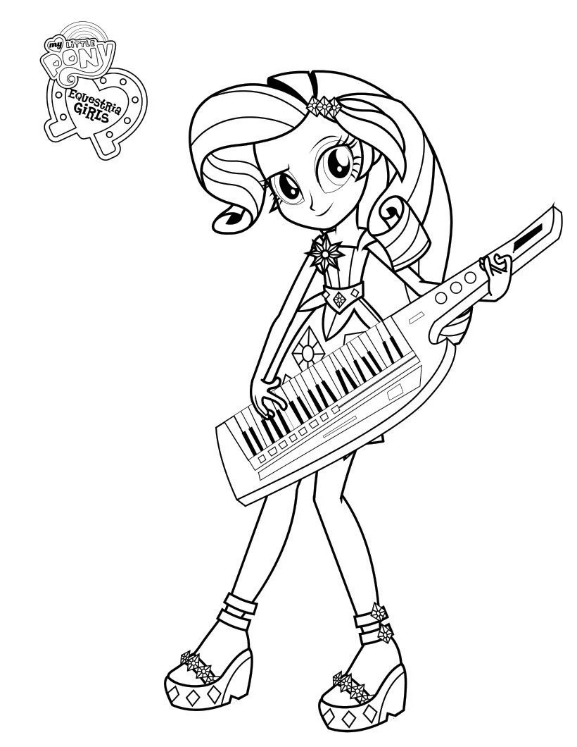 Equestria Girls boyama sayfası – çocuklar için, çizgi film temalı