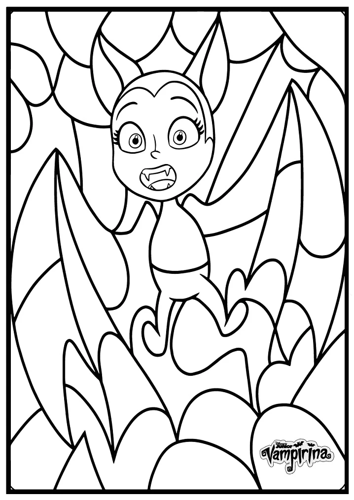 Vampirina boyama sayfası – çocuk aktivitesi, PDF indir