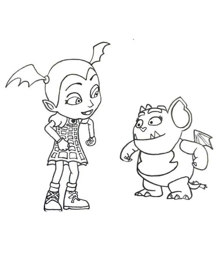 Vampirina boyama sayfası – renkli çizimler, okul öncesi
