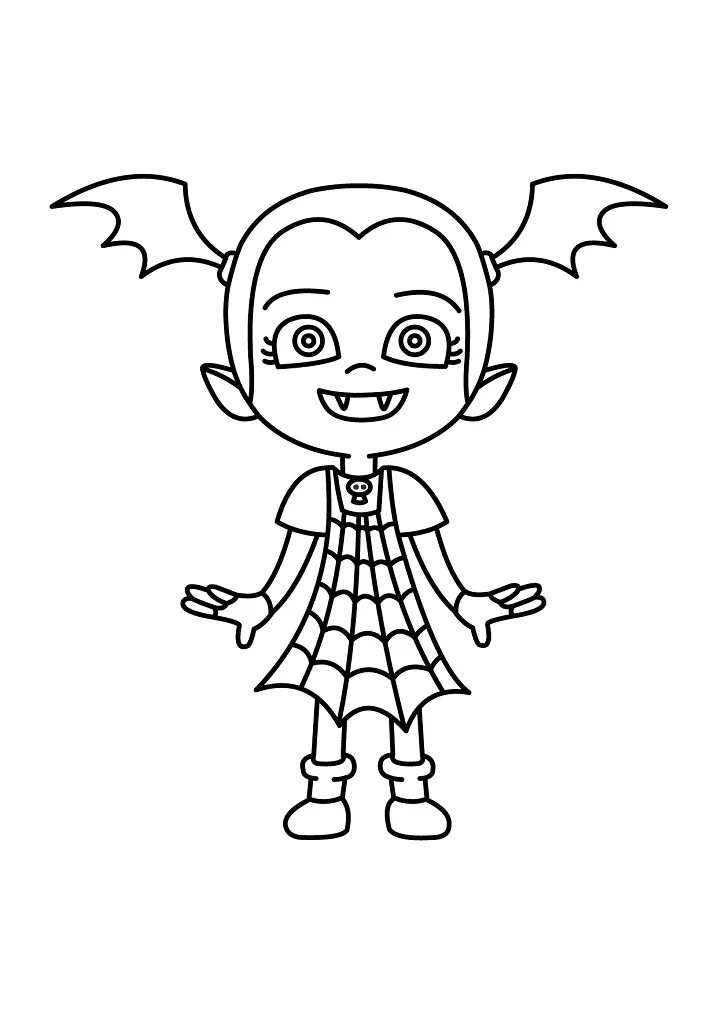 Vampirina boyama sayfası – PDF indir, sevimli karakter
