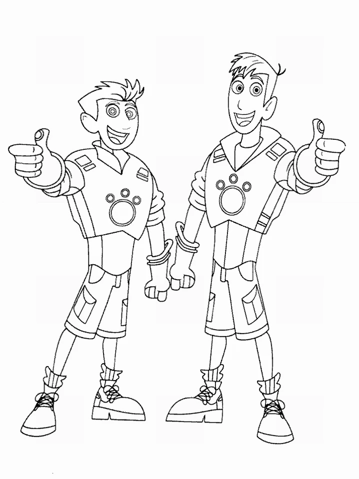 Wild Kratts boyama sayfası – boyama etkinliği, çocuk aktivitesi