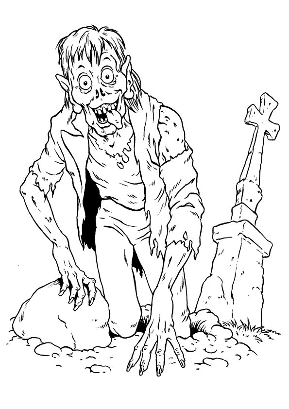 Zombi boyama sayfası – eğitici aktivite, yaratıcılık