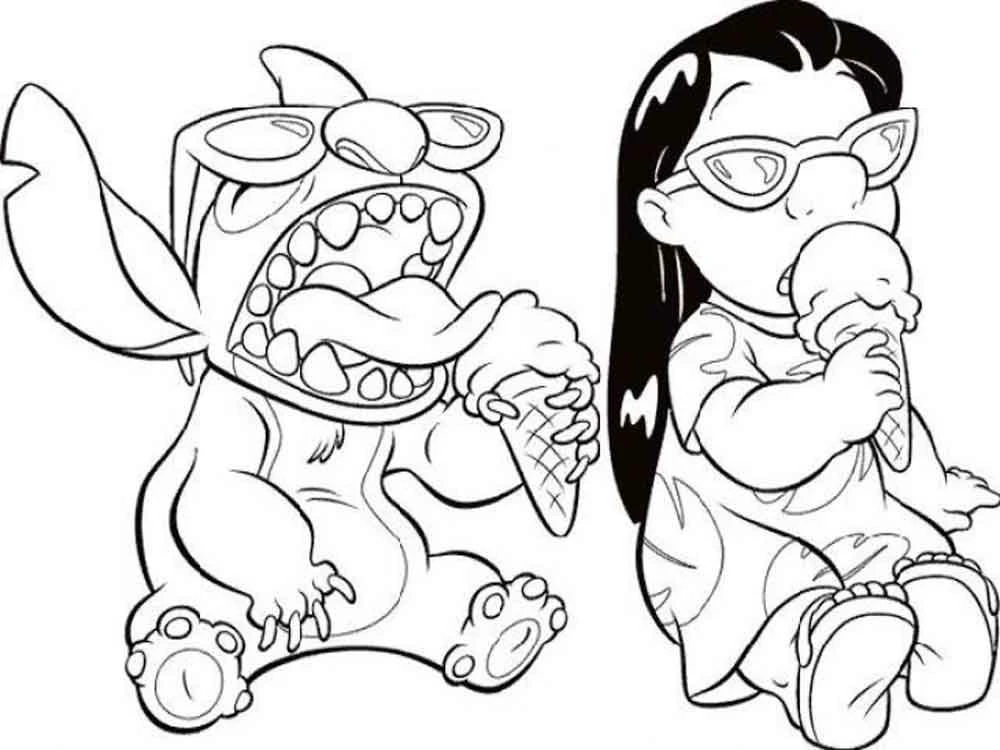 Lilo & Stitch boyama sayfası – el becerilerini geliştirir, boyama çalışması