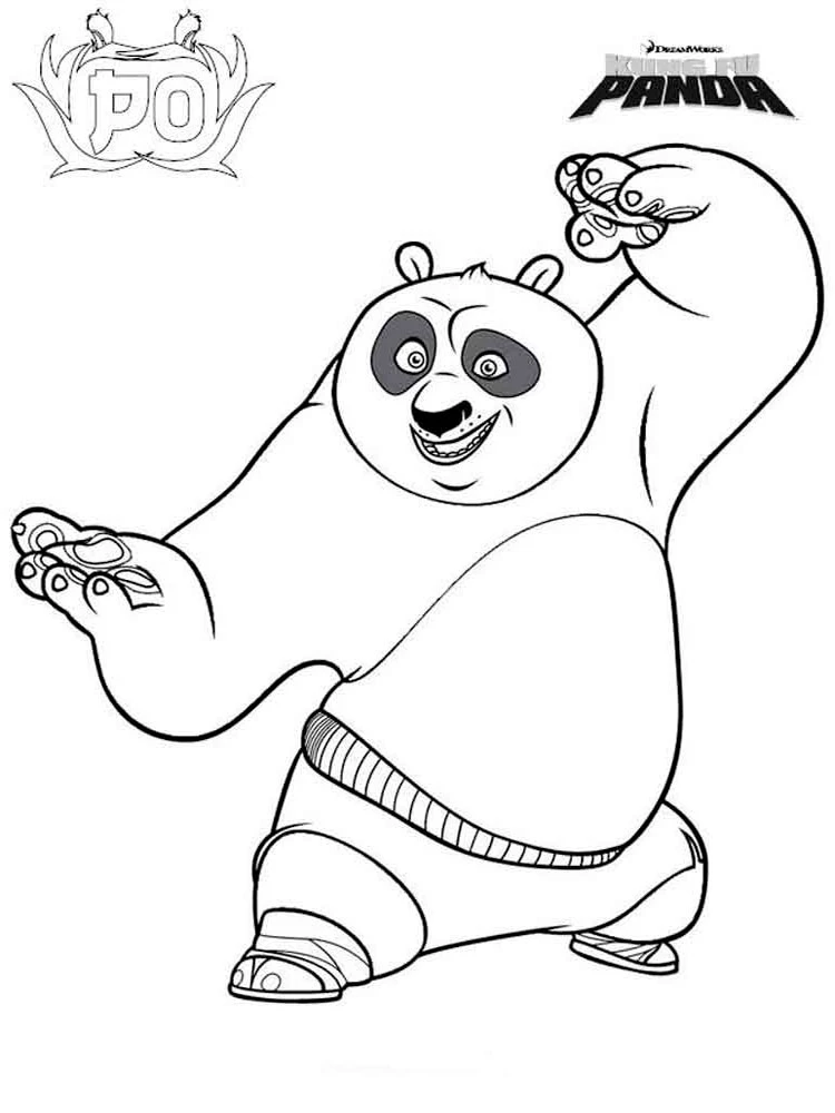 Kung Fu Panda boyama sayfası – keyifli zaman, renkli çizimler