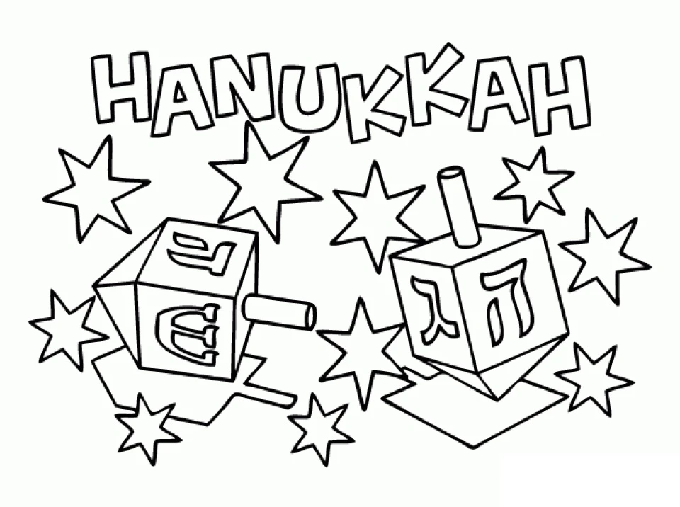 Hanuka boyama sayfası – çocuklar için, çizgi film temalı