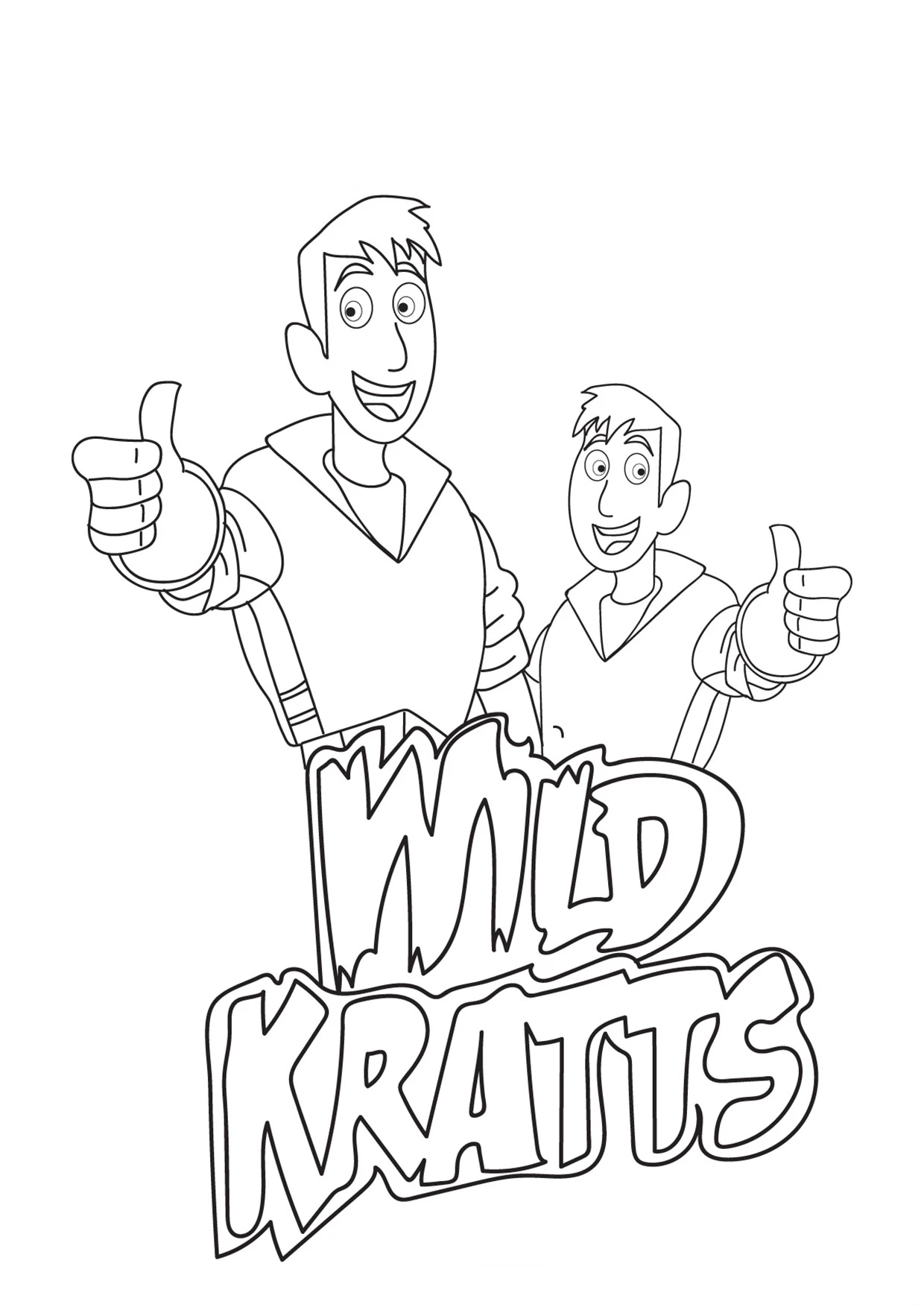 Wild Kratts boyama sayfası – eğitici aktivite, yaratıcılık