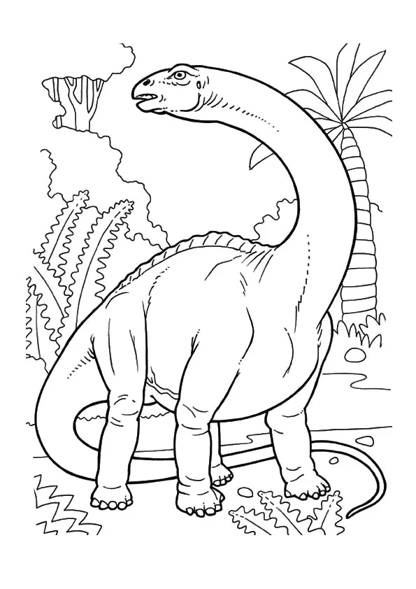 Dinozor boyama sayfası – el becerilerini geliştirir, boyama çalışması