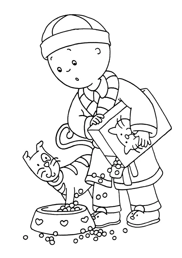 Caillou boyama sayfası – çocuk aktivitesi, PDF indir