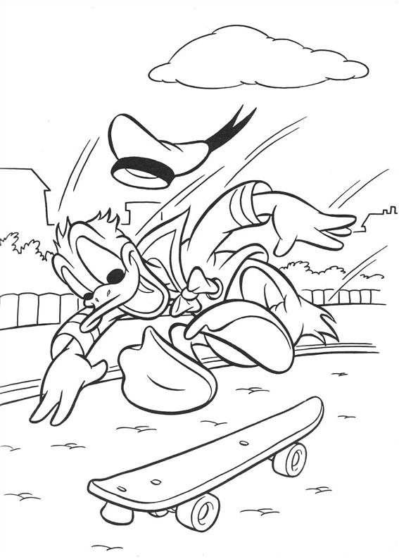 Donald Duck boyama sayfası – kolay boyama, eğitici aktivite