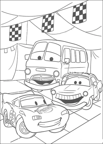 Şimşek Mcqueen boyama sayfası – çizgi film temalı, basit çizim
