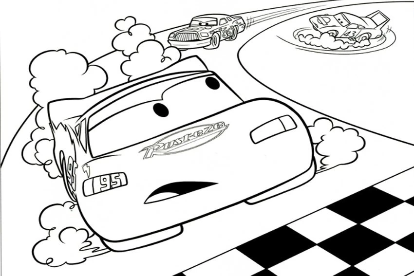 Şimşek Mcqueen boyama sayfası – eğlenceli etkinlik, el becerilerini geliştirir