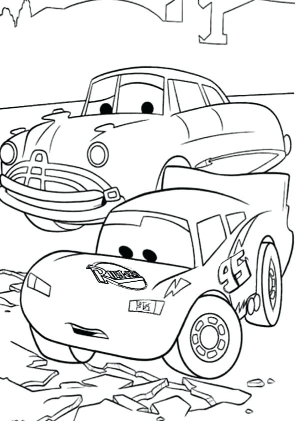 Şimşek Mcqueen boyama sayfası – çizgi film temalı, basit çizim