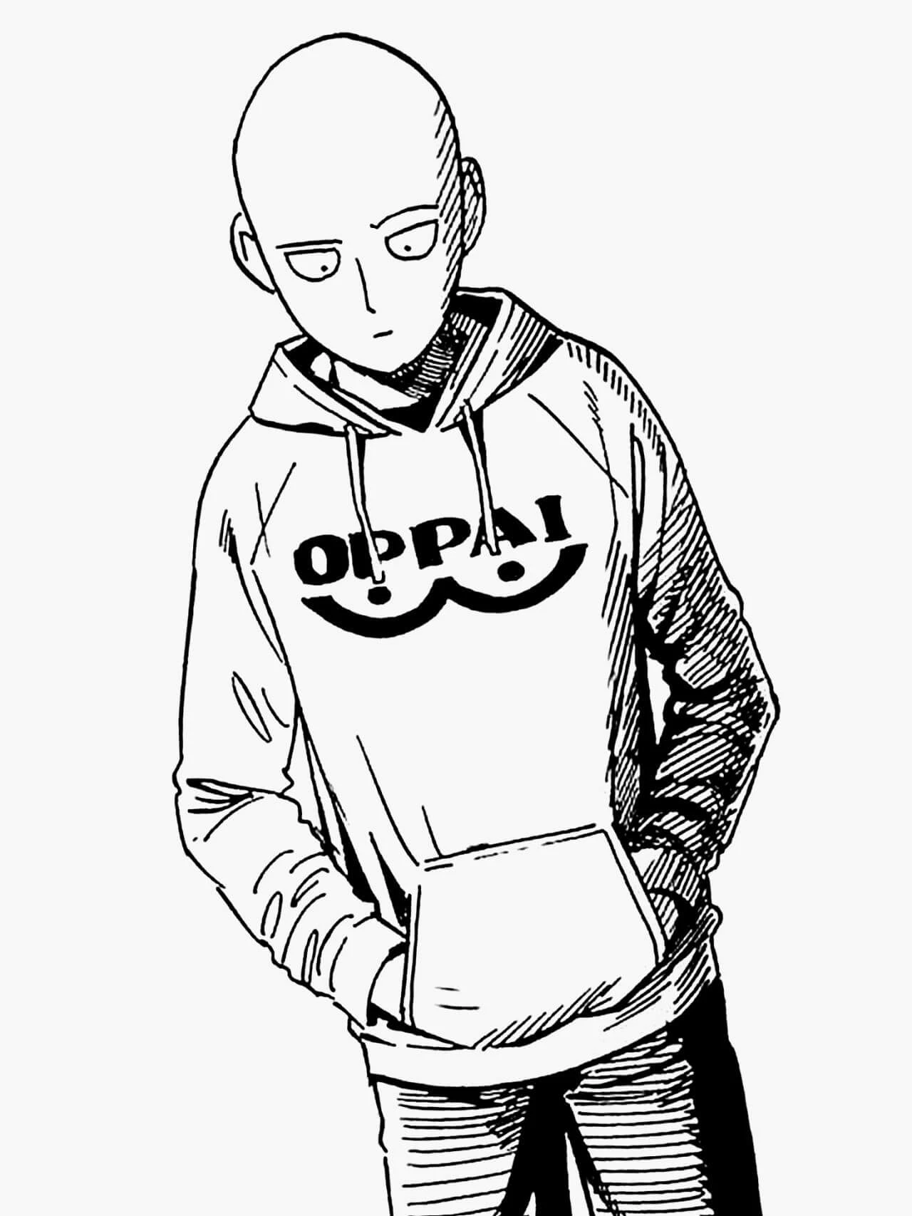 One Punch Man boyama sayfası – eğlenceli etkinlik, el becerilerini geliştirir