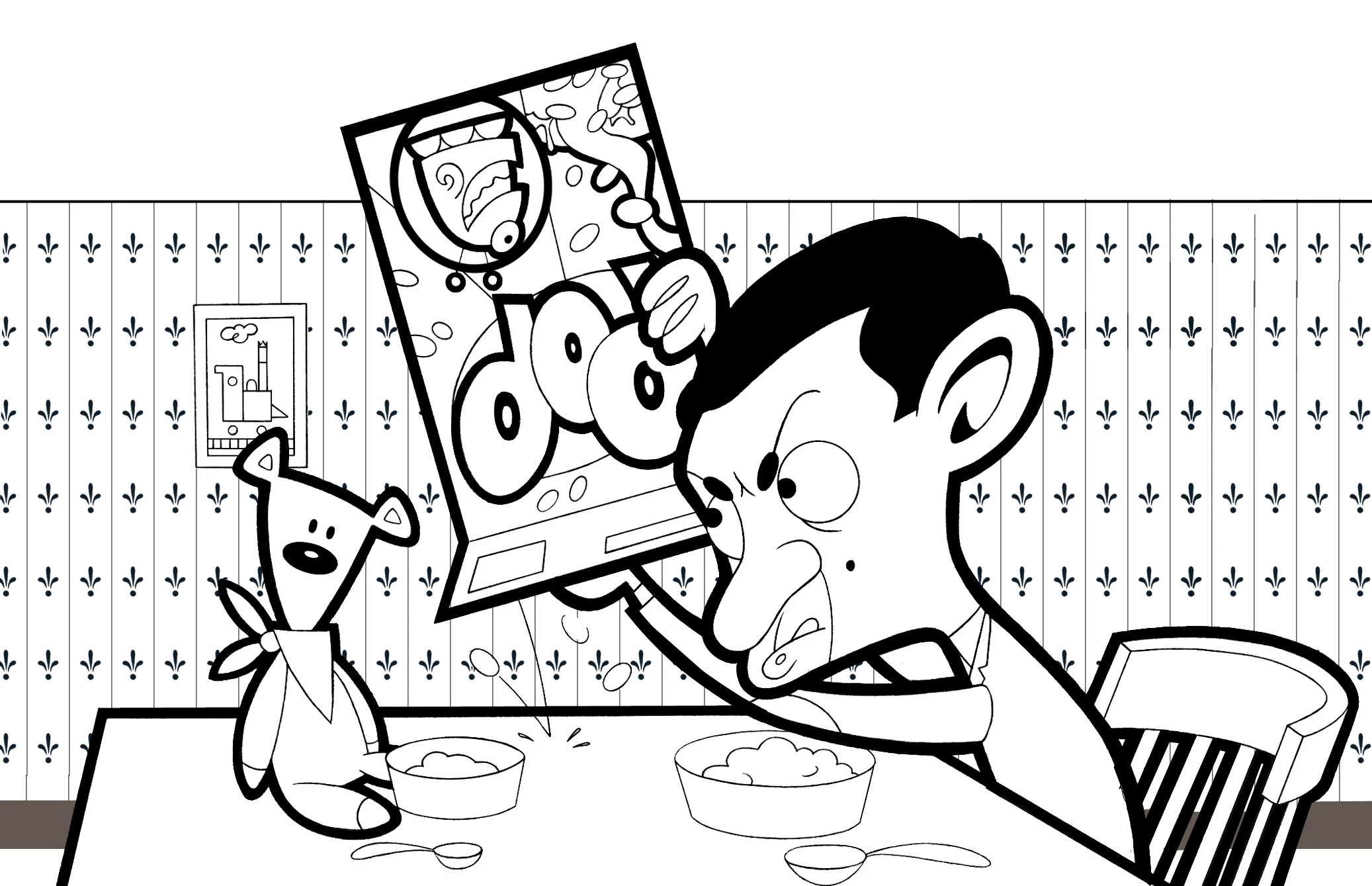 Mr. Bean boyama sayfası – çocuk aktivitesi, PDF indir