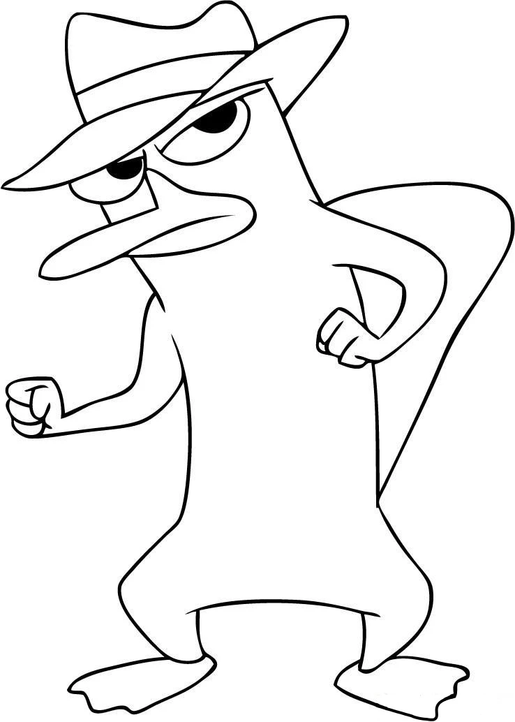 Phineas Ve Ferb boyama sayfası – basit çizim, kolay boyama