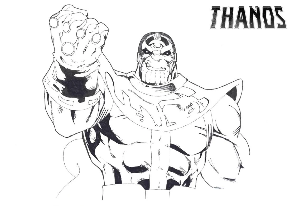 Thanos boyama sayfası #9 – tamamen ücretsiz, çocuklar için