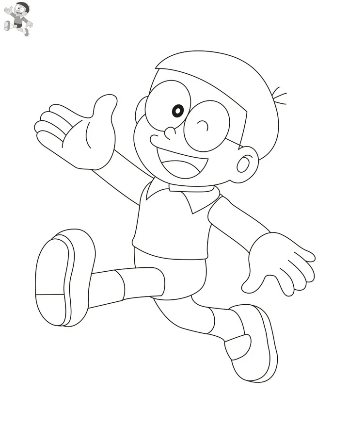 Nobita boyama sayfası – kolay boyama, eğitici aktivite