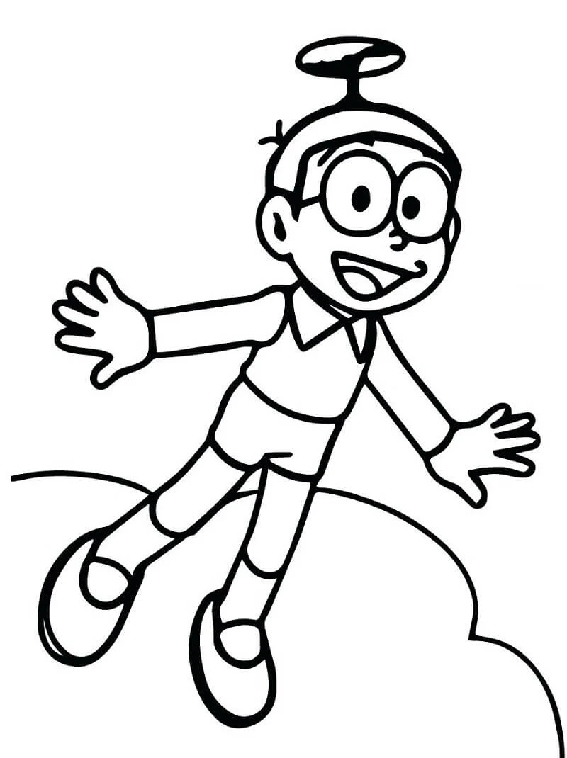 Nobita boyama sayfası – okul öncesi, evde etkinlik