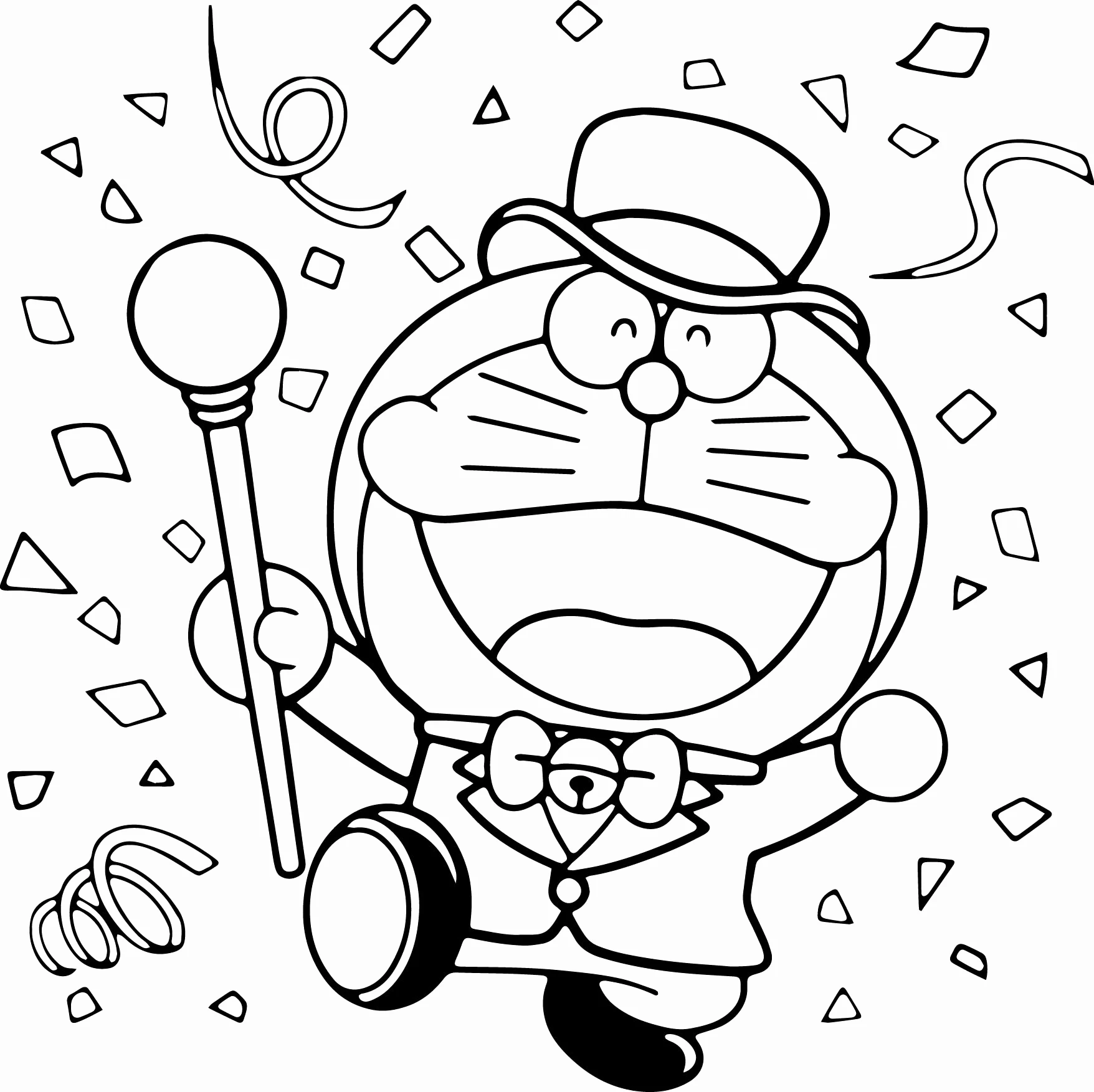 Doraemon boyama sayfası – yaratıcılık, eğlenceli etkinlik
