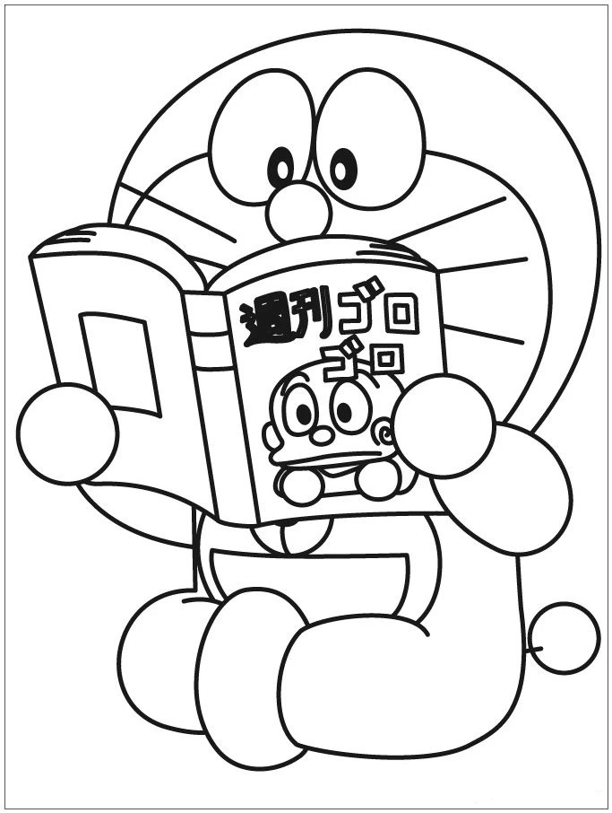 Doraemon boyama sayfası – PDF indir, sevimli karakter