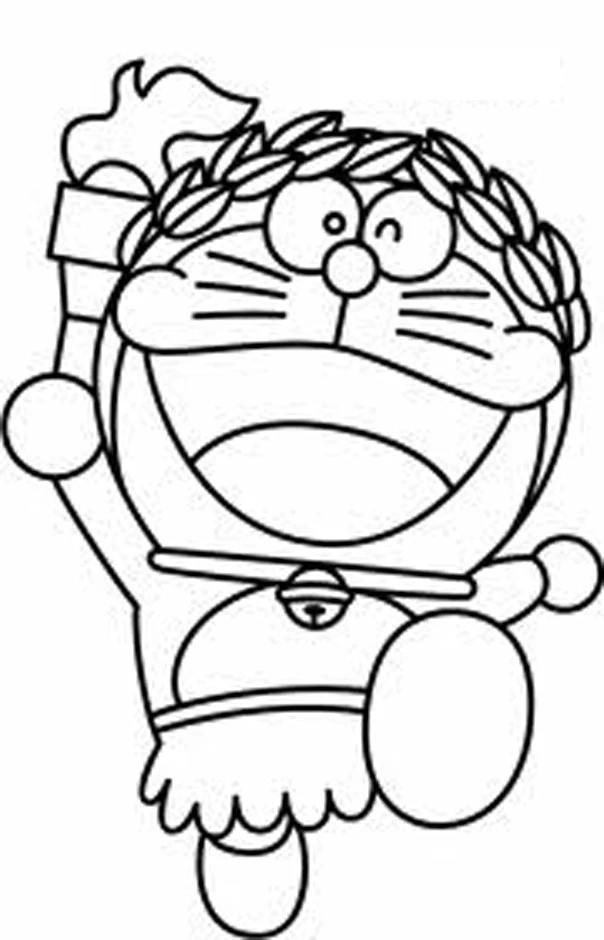 Doraemon boyama sayfası – el becerilerini geliştirir, boyama çalışması