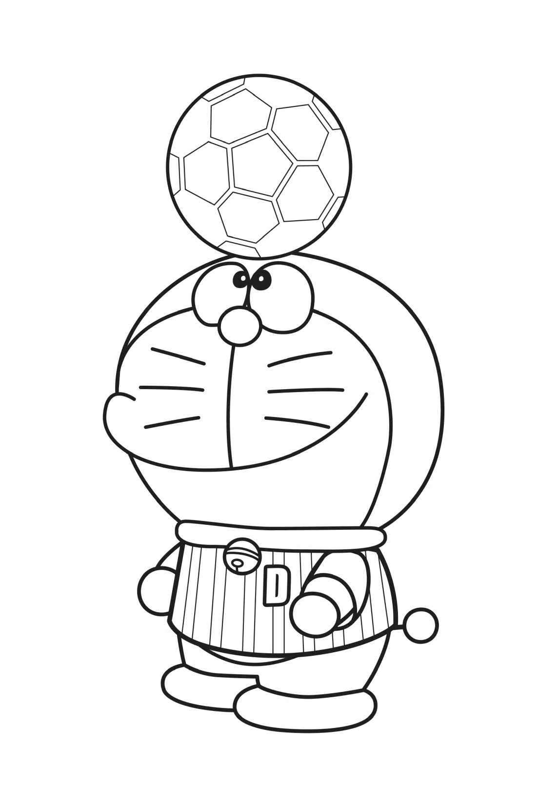 Doraemon boyama sayfası – evde etkinlik, ücretsiz yazdır